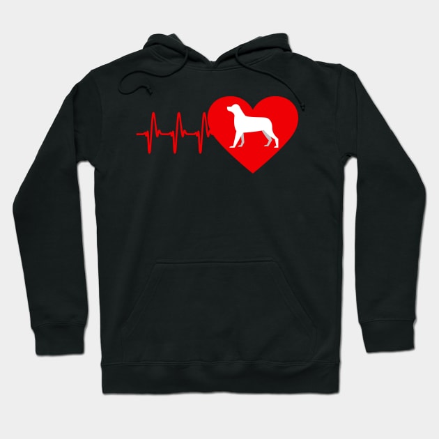 I Love My Dog Heartbeat Dog Love Hoodie by amitsurti